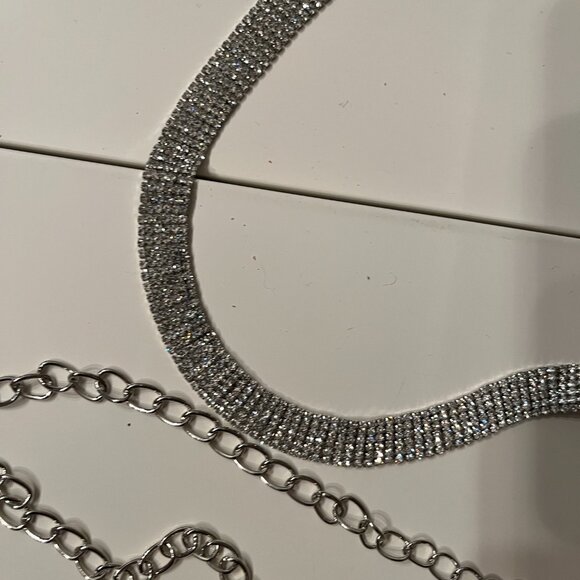 Rhinestone Chain Belt – Adjustable Silver Statement Accessory ✨ - Picture 11 of 14